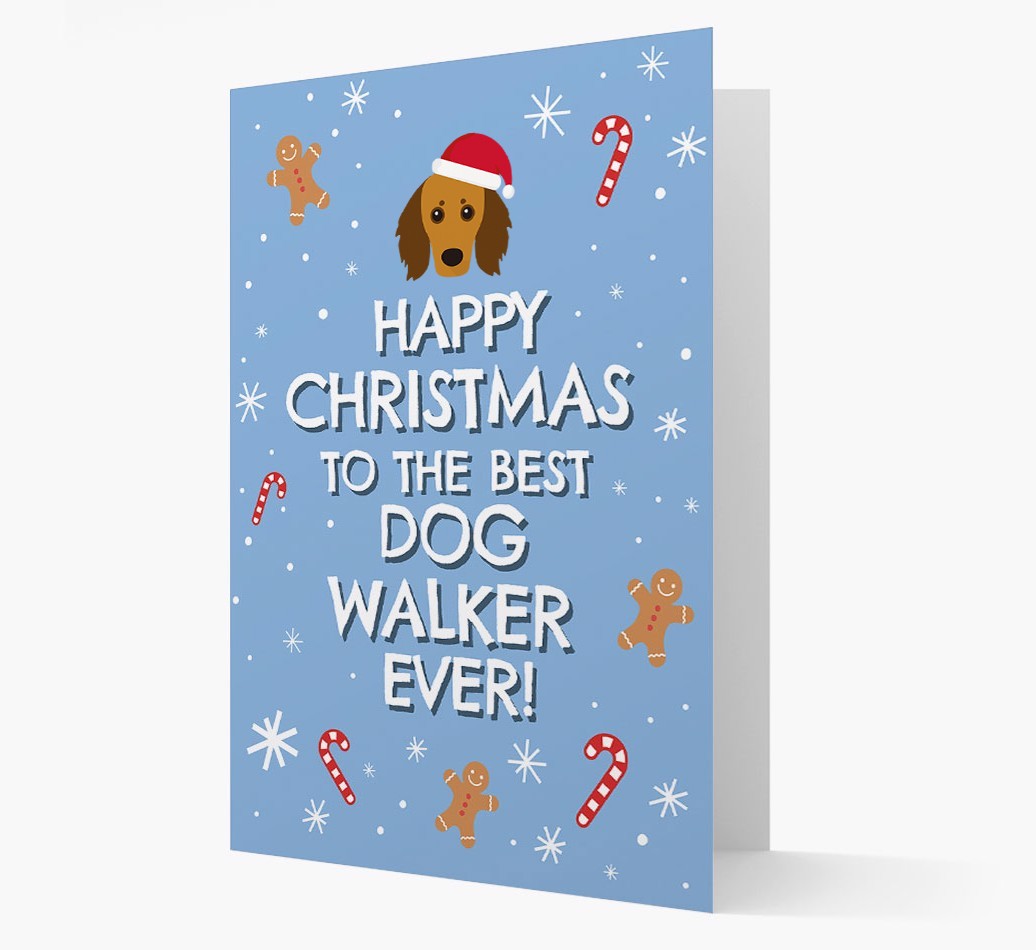 'Happy Christmas to the Best Dog Walker' - Personalised {breedFullName} Christmas Card