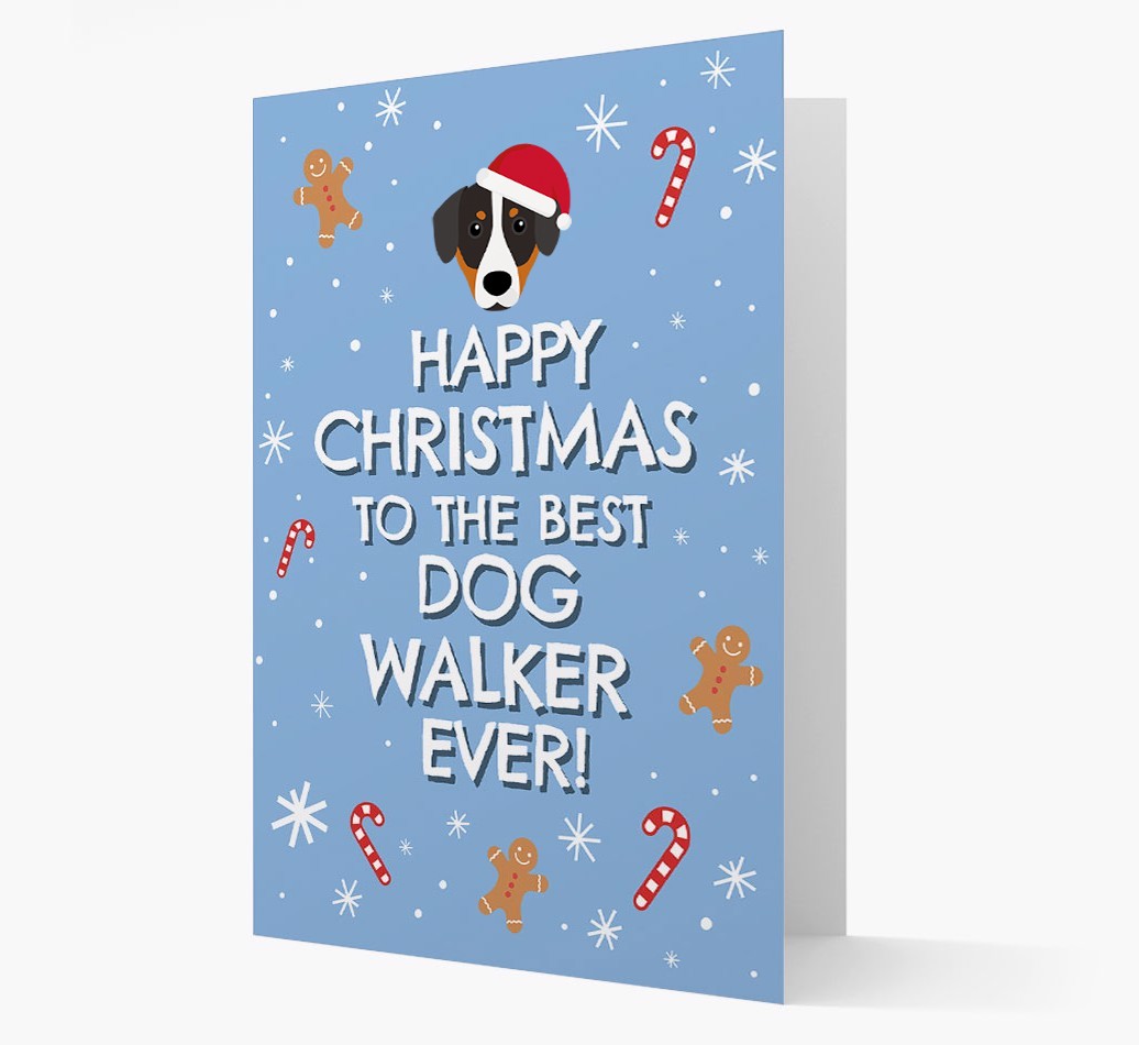 'Happy Christmas to the Best Dog Walker' - Personalized {breedFullName} Christmas Card
