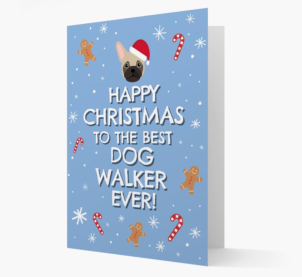 'Happy Christmas to the Best Dog Walker' - Personalised {breedFullName} Christmas Card
