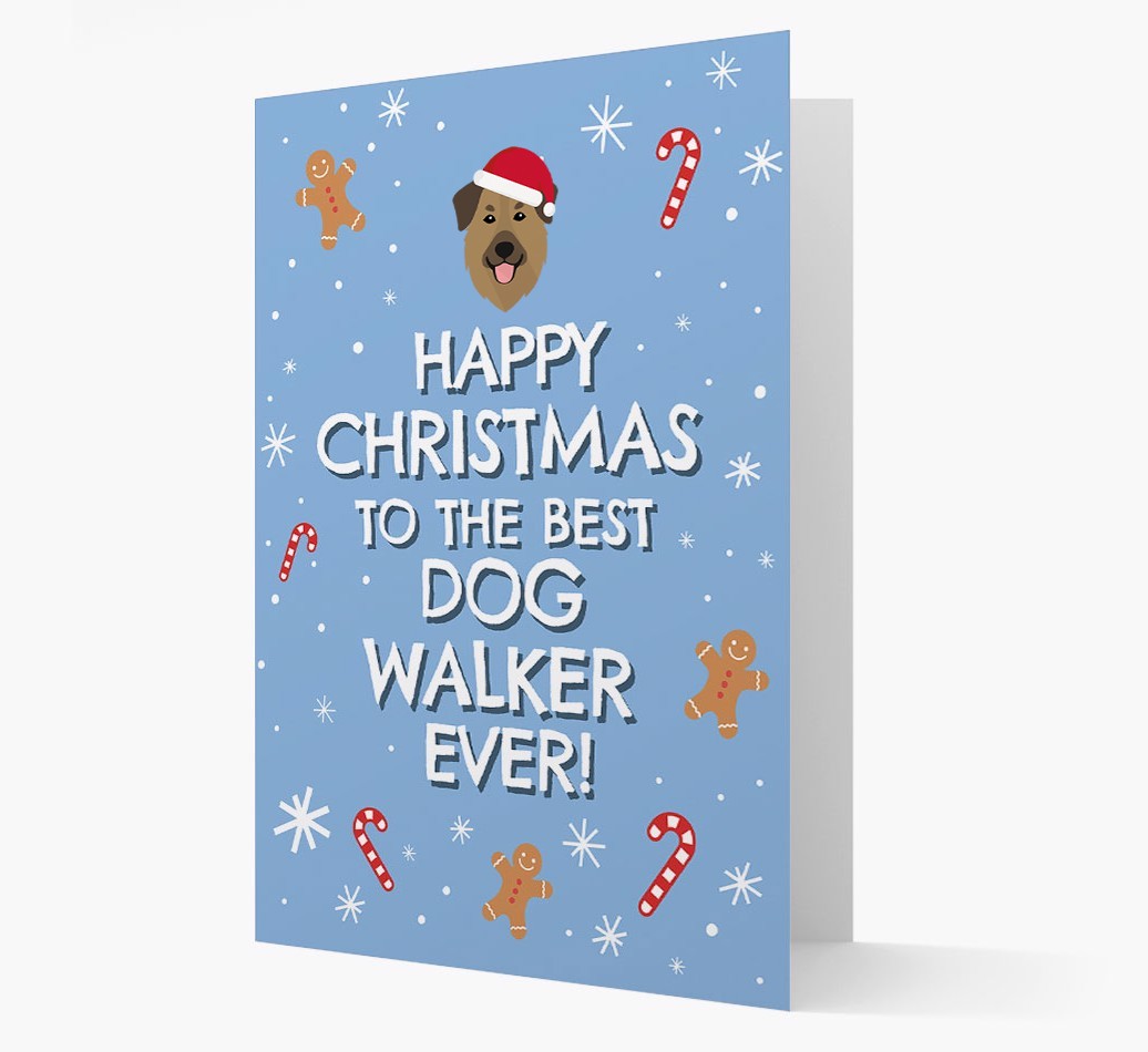 'Happy Christmas to the Best Dog Walker' - Personalized {breedFullName} Christmas Card