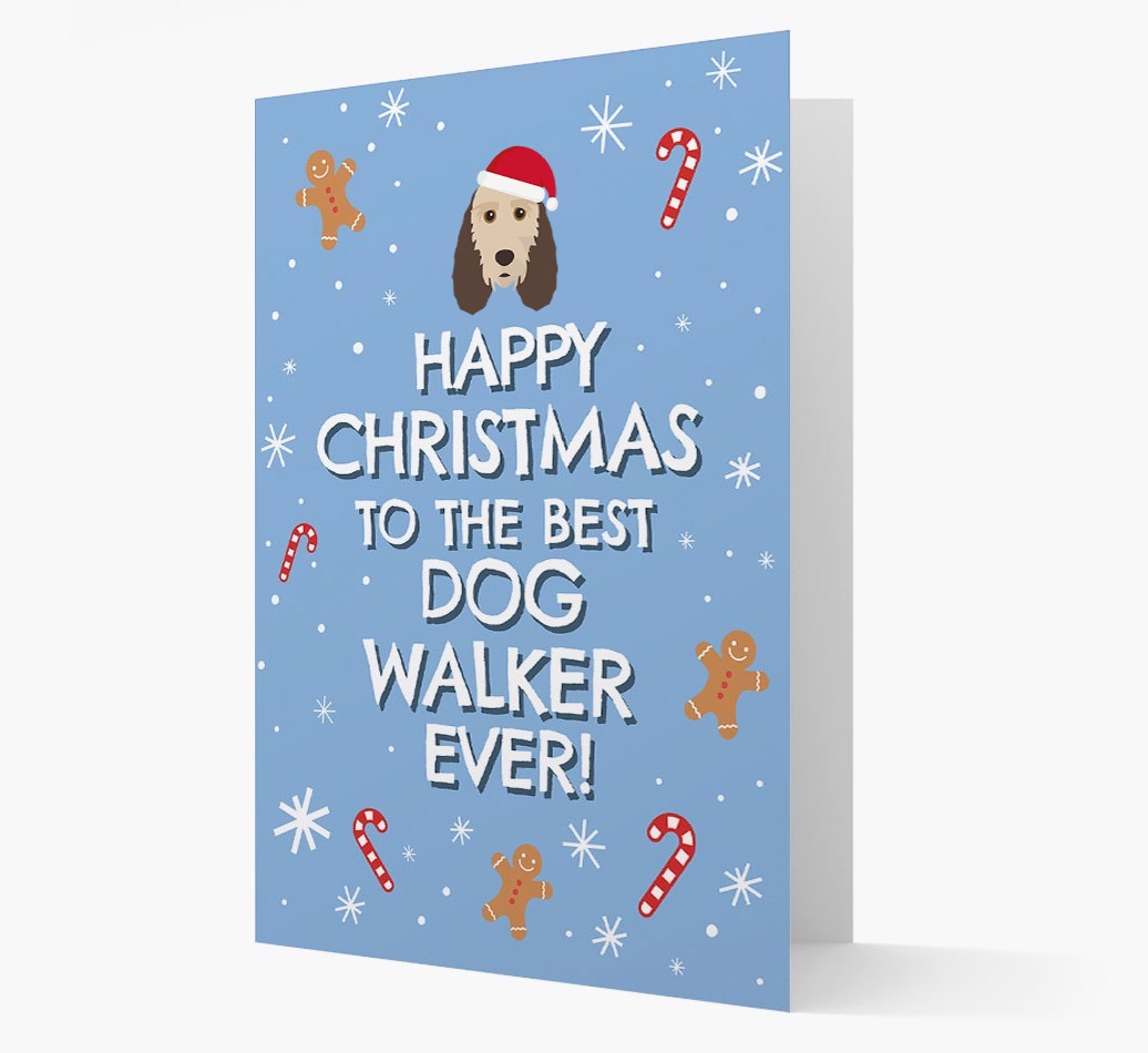 'Happy Christmas to the Best Dog Walker' - Personalised {breedFullName} Christmas Card
