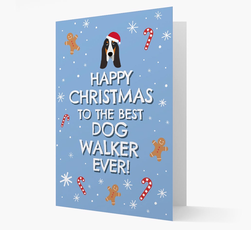 'Happy Christmas to the Best Dog Walker' - Personalized {breedFullName} Christmas Card