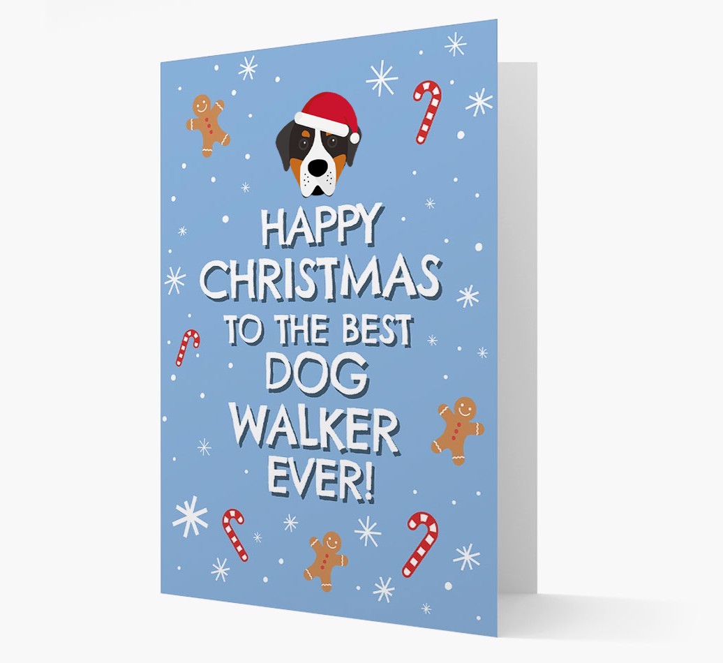 'Happy Christmas to the Best Dog Walker' - Personalized {breedFullName} Christmas Card