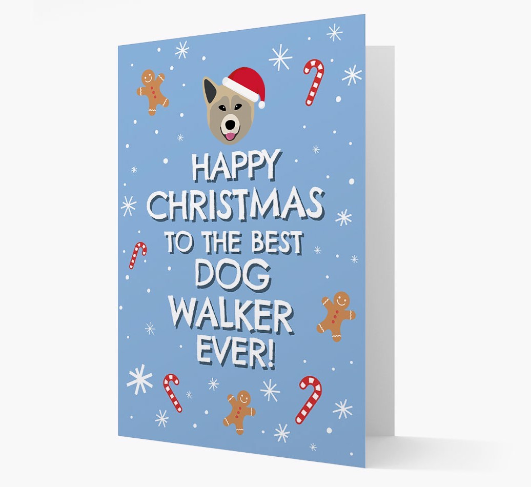 'Happy Christmas to the Best Dog Walker' - Personalised {breedFullName} Christmas Card
