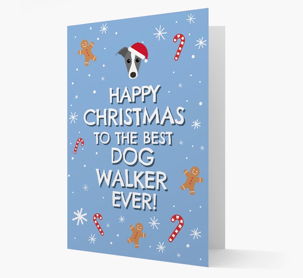 'Happy Christmas to the Best Dog Walker' - Personalized {breedFullName} Christmas Card