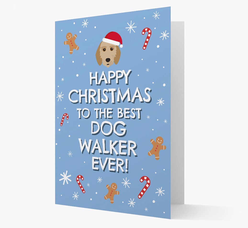 'Happy Christmas to the Best Dog Walker' - Personalized {breedFullName} Christmas Card