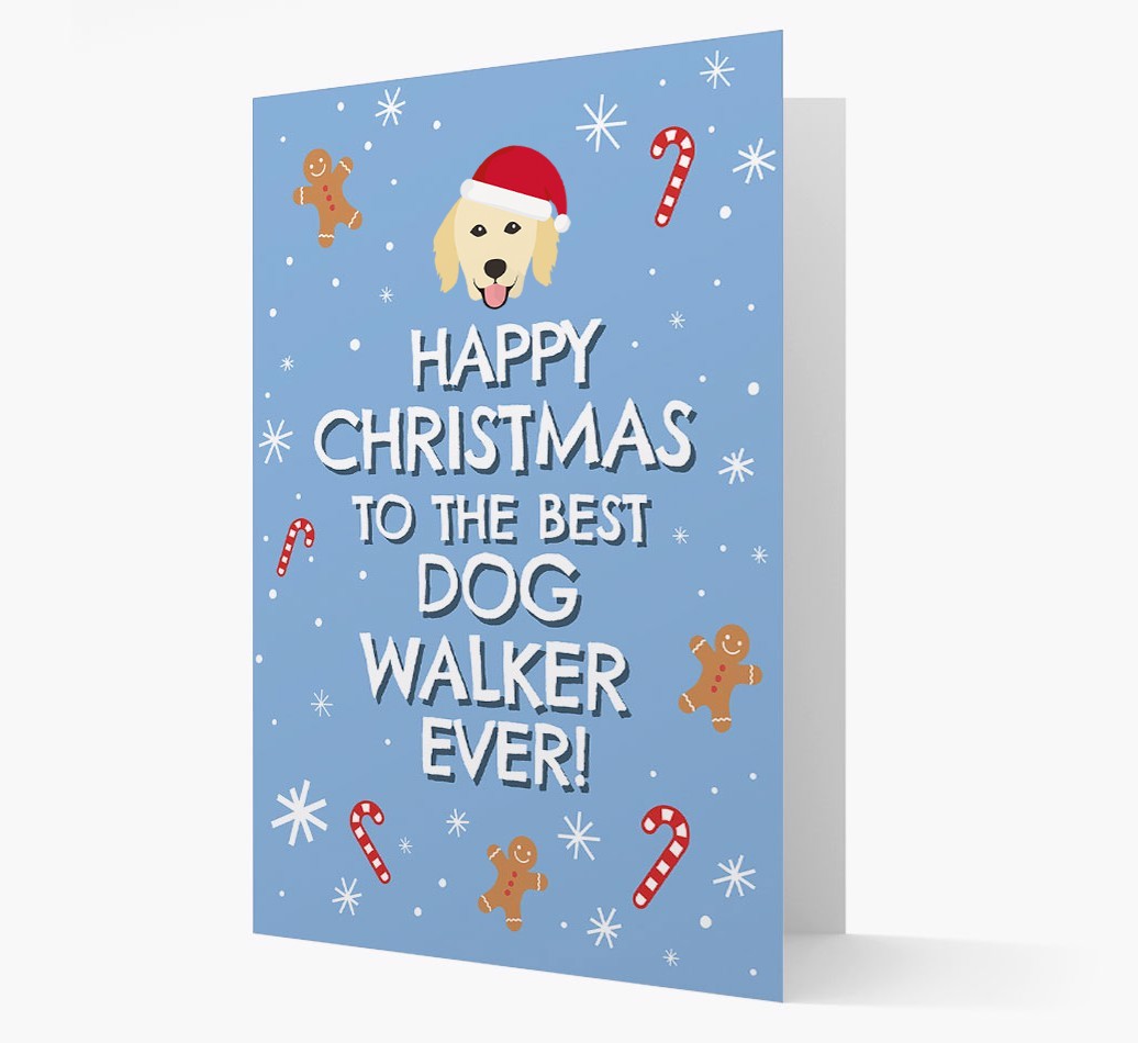'Happy Christmas to the Best Dog Walker' - Personalised {breedFullName} Christmas Card