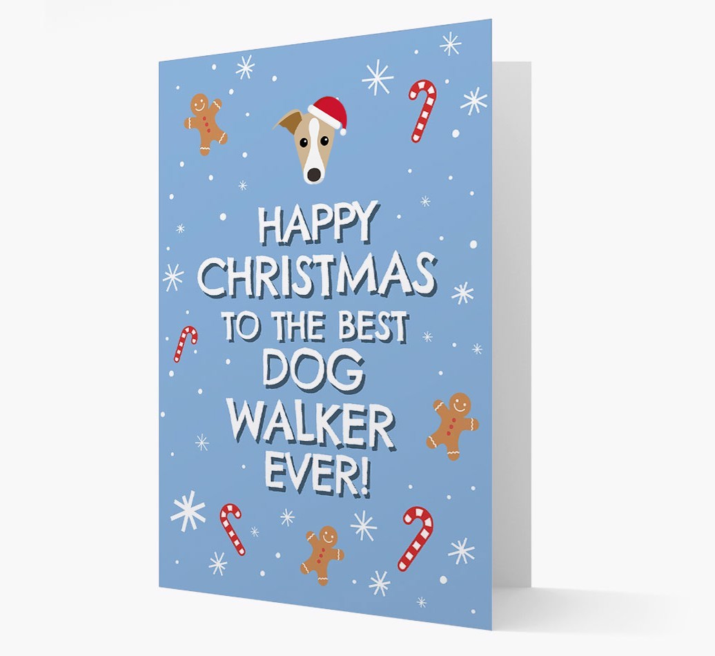 'Happy Christmas to the Best Dog Walker' - Personalised {breedFullName} Christmas Card