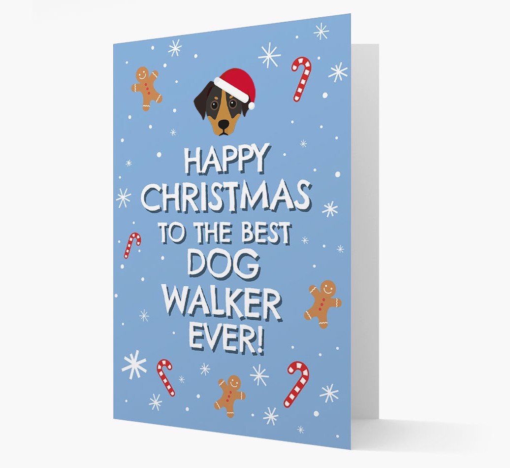 'Happy Christmas to the Best Dog Walker' - Personalised {breedFullName} Christmas Card