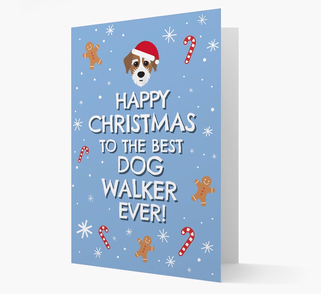 'Happy Christmas to the Best Dog Walker' - Personalized {breedFullName} Christmas Card