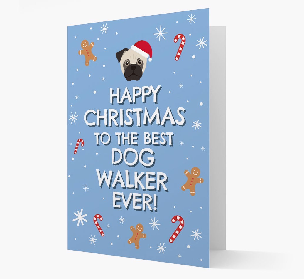 'Happy Christmas to the Best Dog Walker' - Personalized {breedFullName} Christmas Card