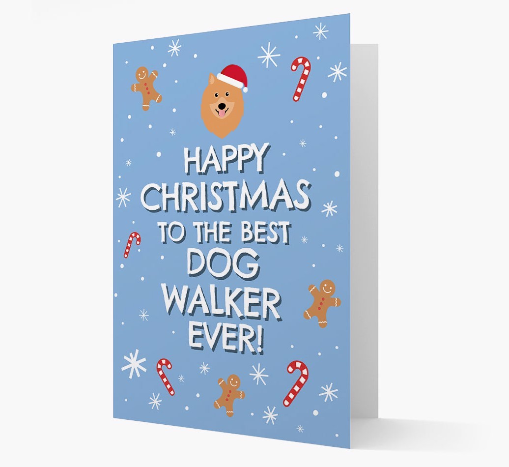 'Happy Christmas to the Best Dog Walker' - Personalized {breedFullName} Christmas Card