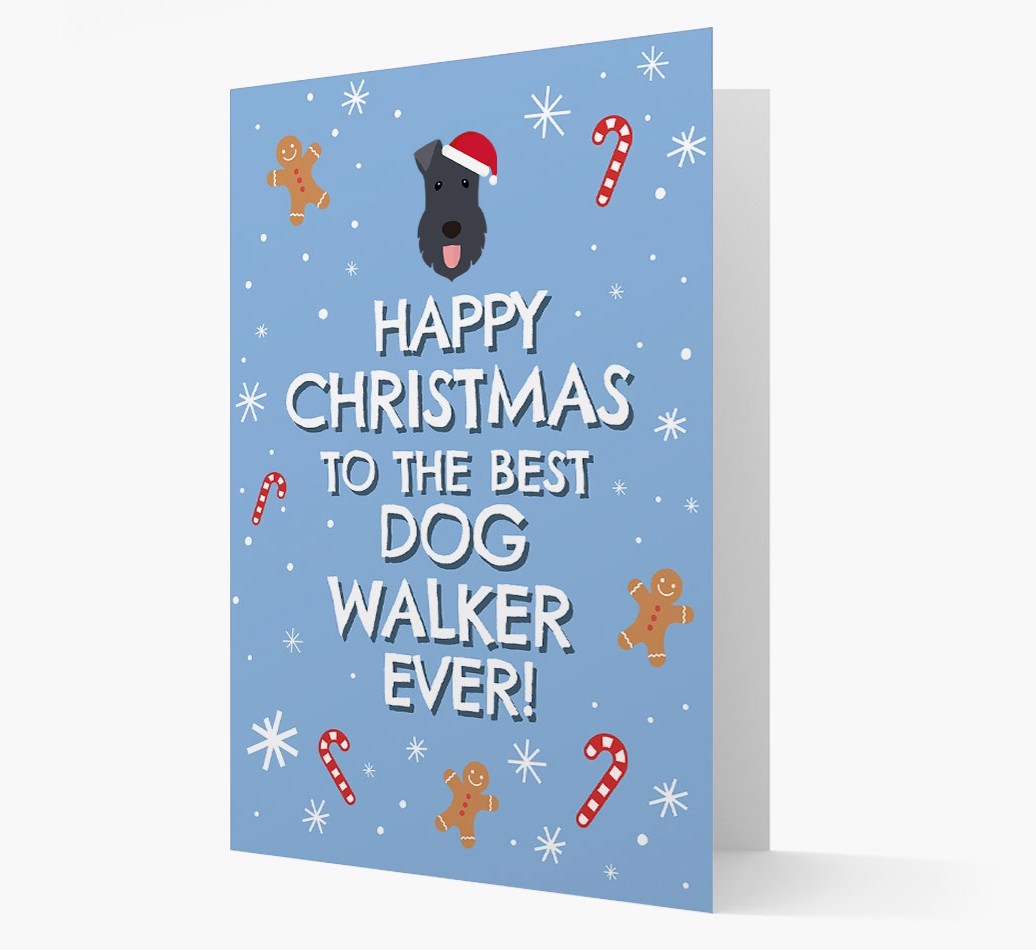 'Happy Christmas to the Best Dog Walker' - Personalized {breedFullName} Christmas Card