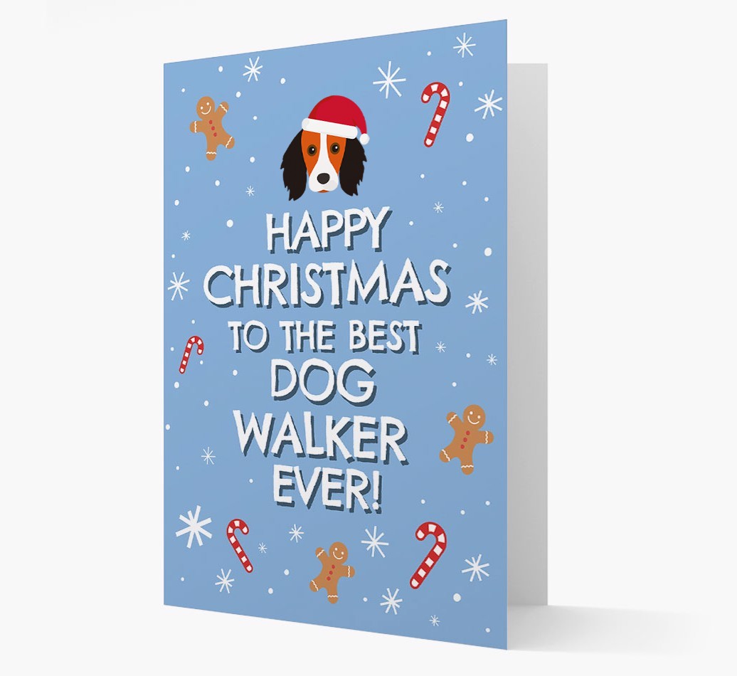 'Happy Christmas to the Best Dog Walker' - Personalized {breedFullName} Christmas Card