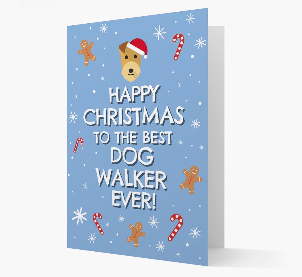 'Happy Christmas to the Best Dog Walker' - Personalized {breedFullName} Christmas Card