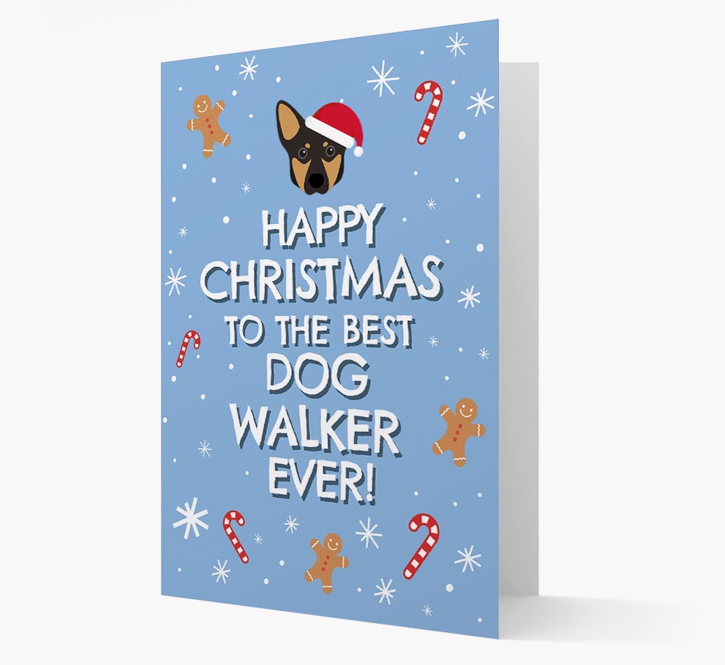 'Happy Christmas to the Best Dog Walker' - Personalised {breedFullName} Christmas Card