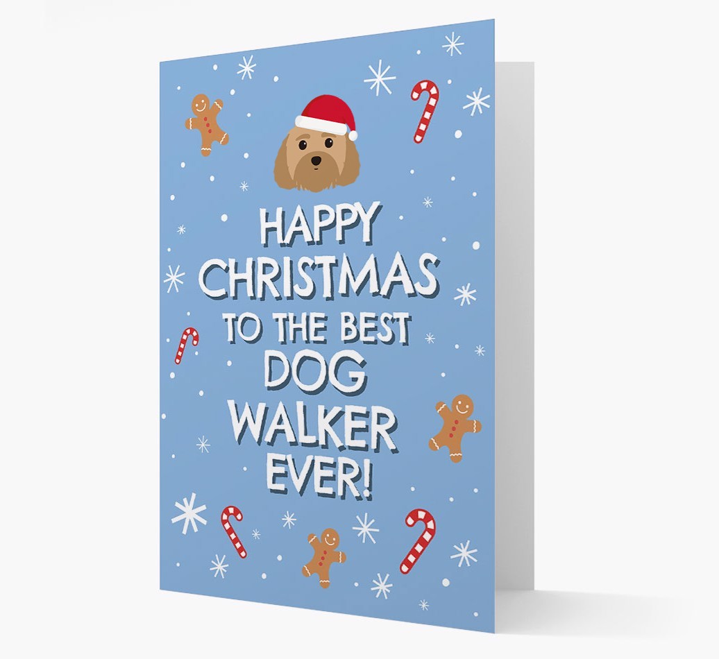 'Happy Christmas to the Best Dog Walker' - Personalized {breedFullName} Christmas Card