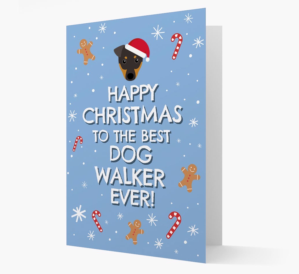 'Happy Christmas to the Best Dog Walker' - Personalized {breedFullName} Christmas Card