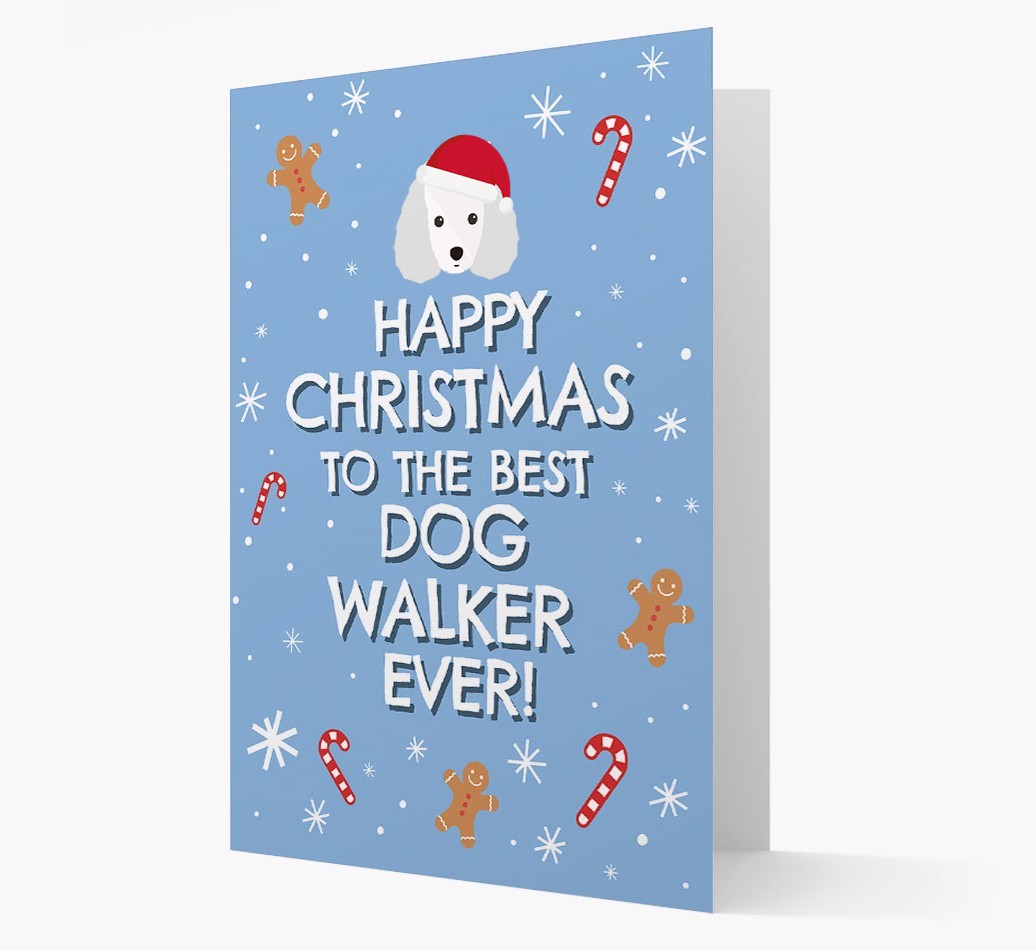 'Happy Christmas to the Best Dog Walker' - Personalized {breedFullName} Christmas Card