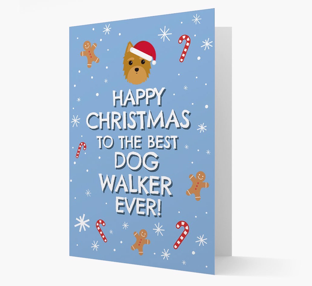 'Happy Christmas to the Best Dog Walker' - Personalised {breedFullName} Christmas Card