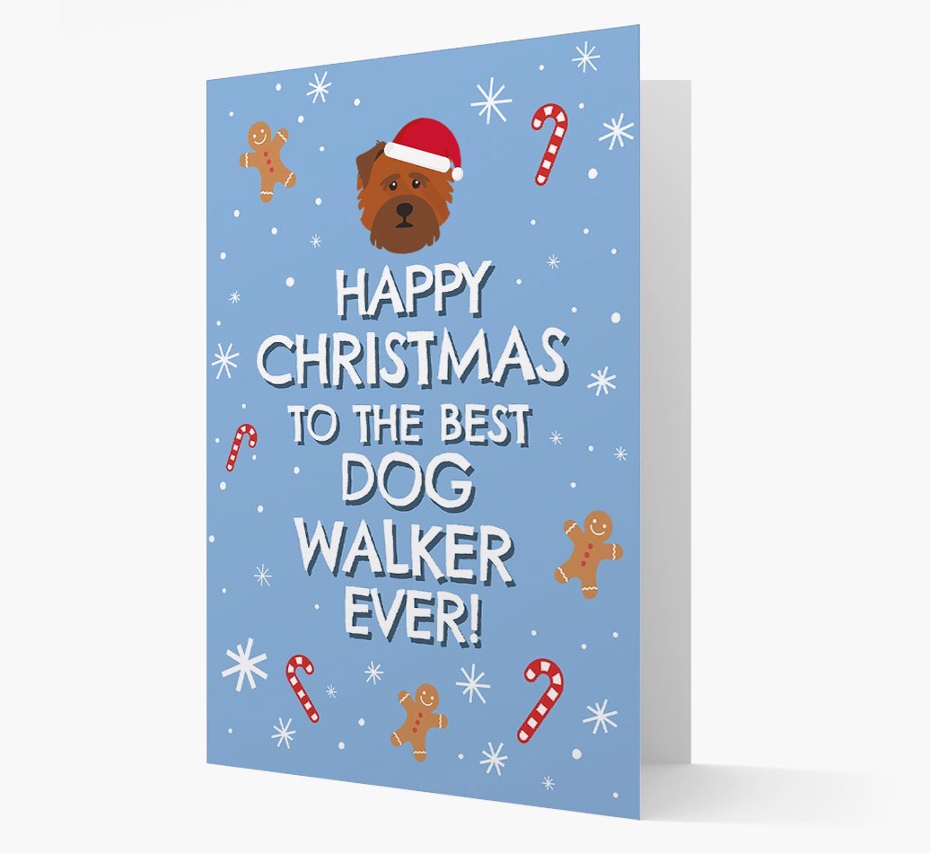 'Happy Christmas to the Best Dog Walker' - Personalised {breedFullName} Christmas Card