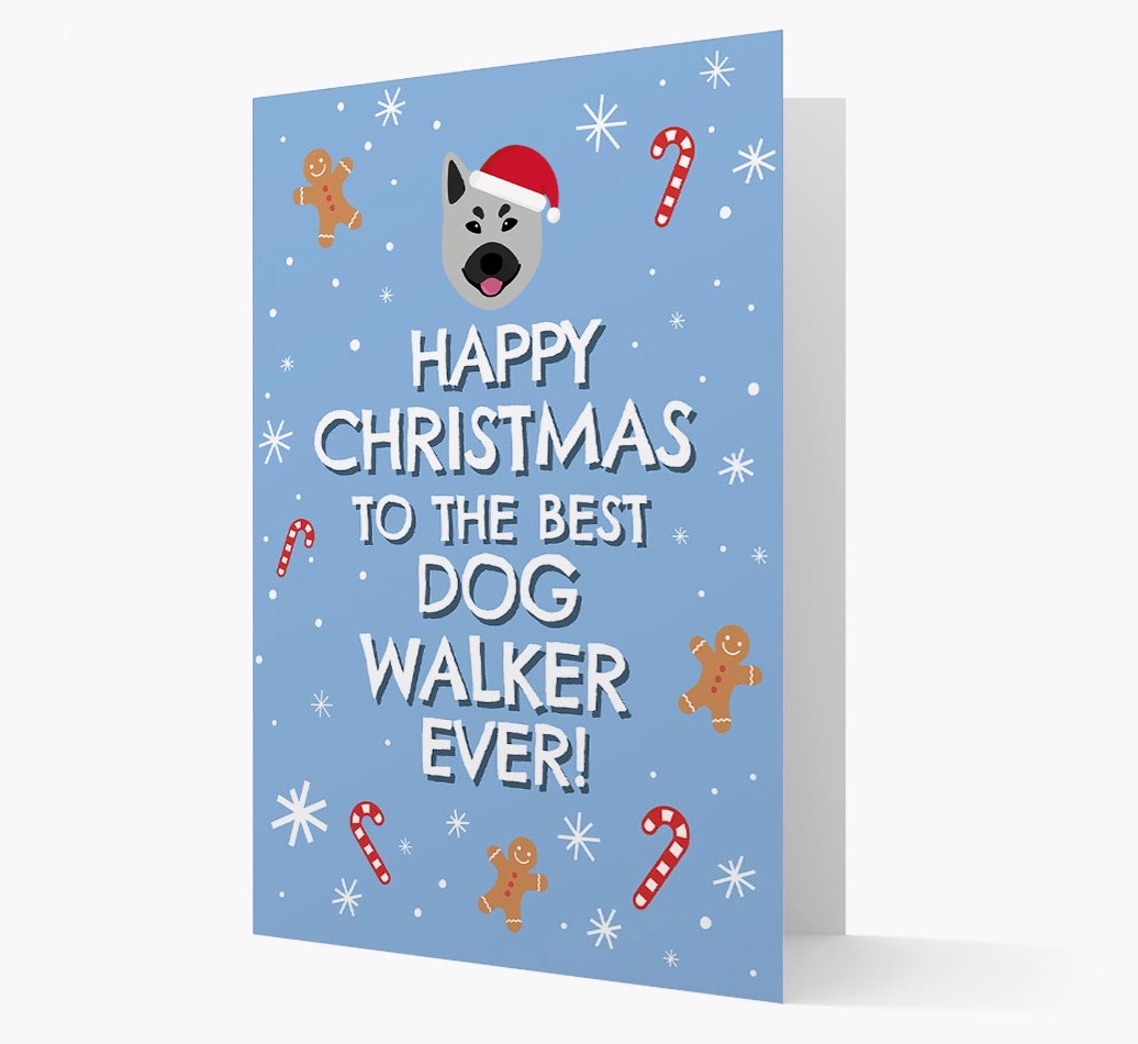 'Happy Christmas to the Best Dog Walker' - Personalised {breedFullName} Christmas Card
