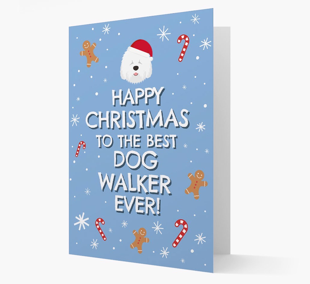 'Happy Christmas to the Best Dog Walker' - Personalised {breedFullName} Christmas Card