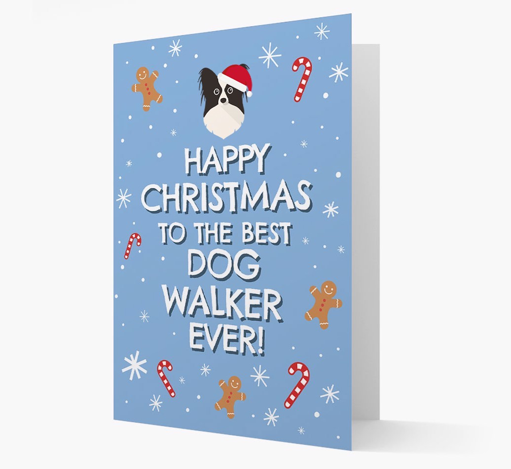 'Happy Christmas to the Best Dog Walker' - Personalized {breedFullName} Christmas Card