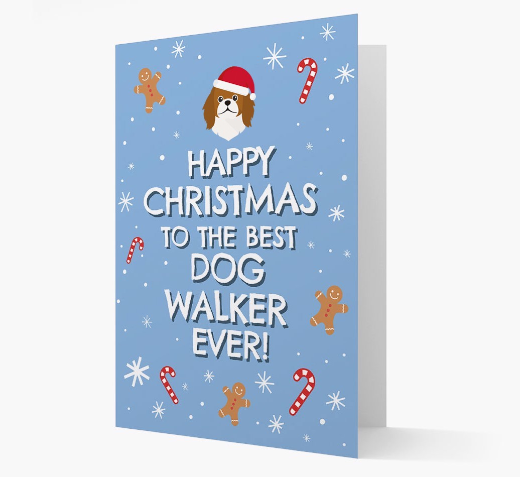 'Happy Christmas to the Best Dog Walker' - Personalized {breedFullName} Christmas Card