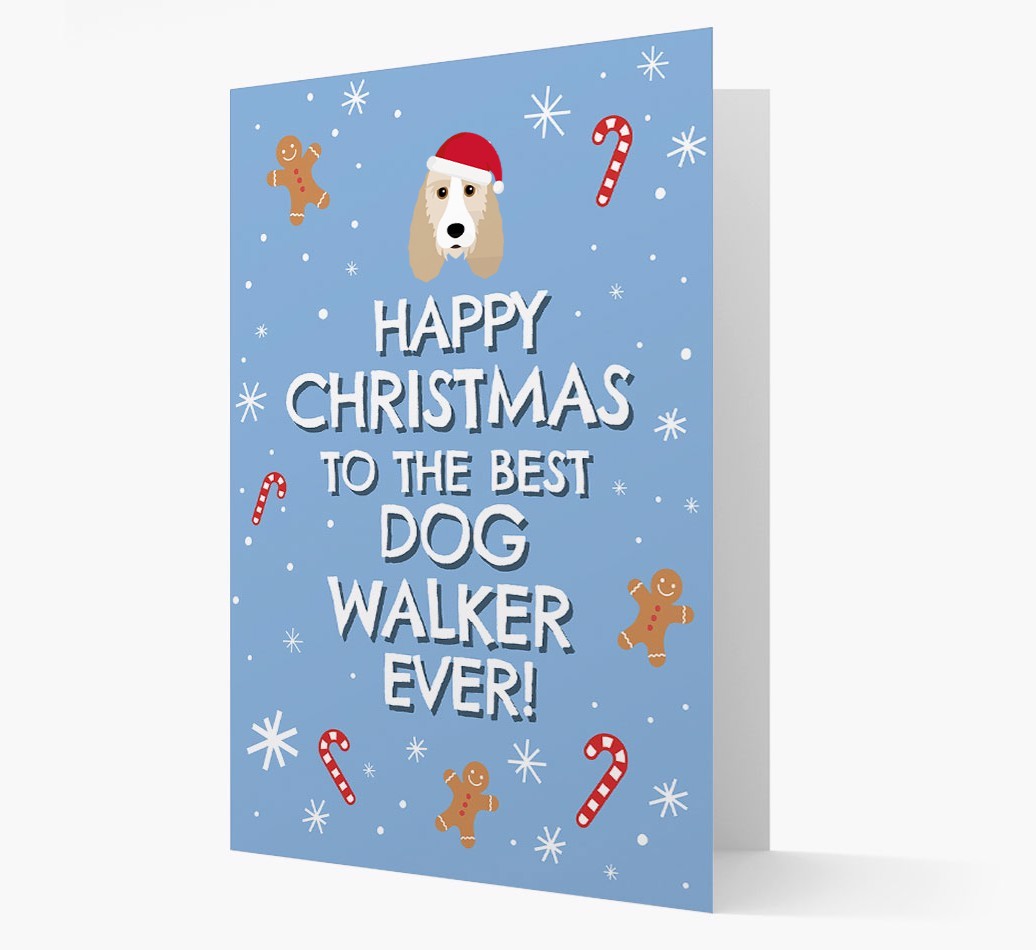 'Happy Christmas to the Best Dog Walker' - Personalised {breedFullName} Christmas Card