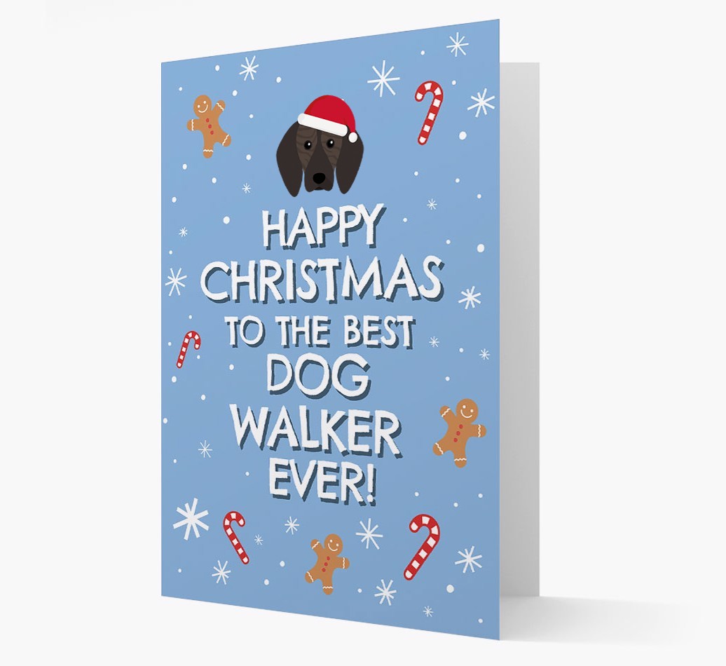 'Happy Christmas to the Best Dog Walker' - Personalized {breedFullName} Christmas Card