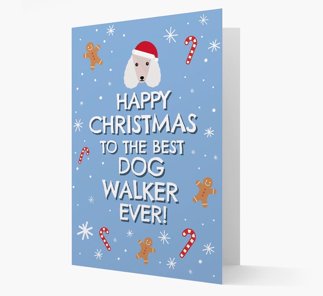 'Happy Christmas to the Best Dog Walker' - Personalized {breedFullName} Christmas Card