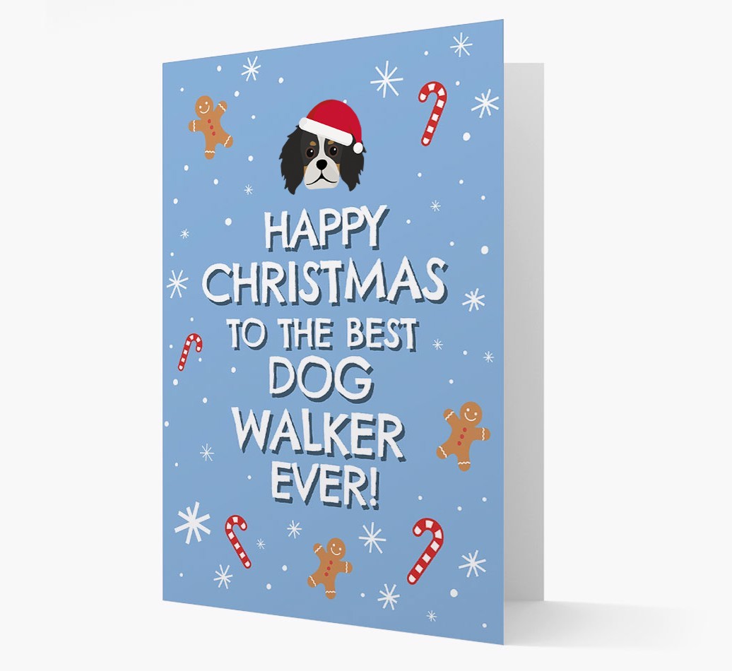 'Happy Christmas to the Best Dog Walker' - Personalised {breedFullName} Christmas Card