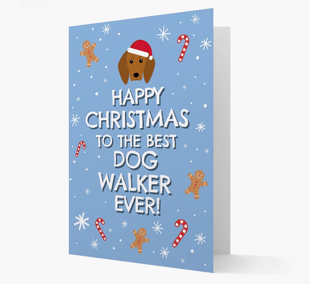 'Happy Christmas to the Best Dog Walker' - Personalised {breedFullName} Christmas Card