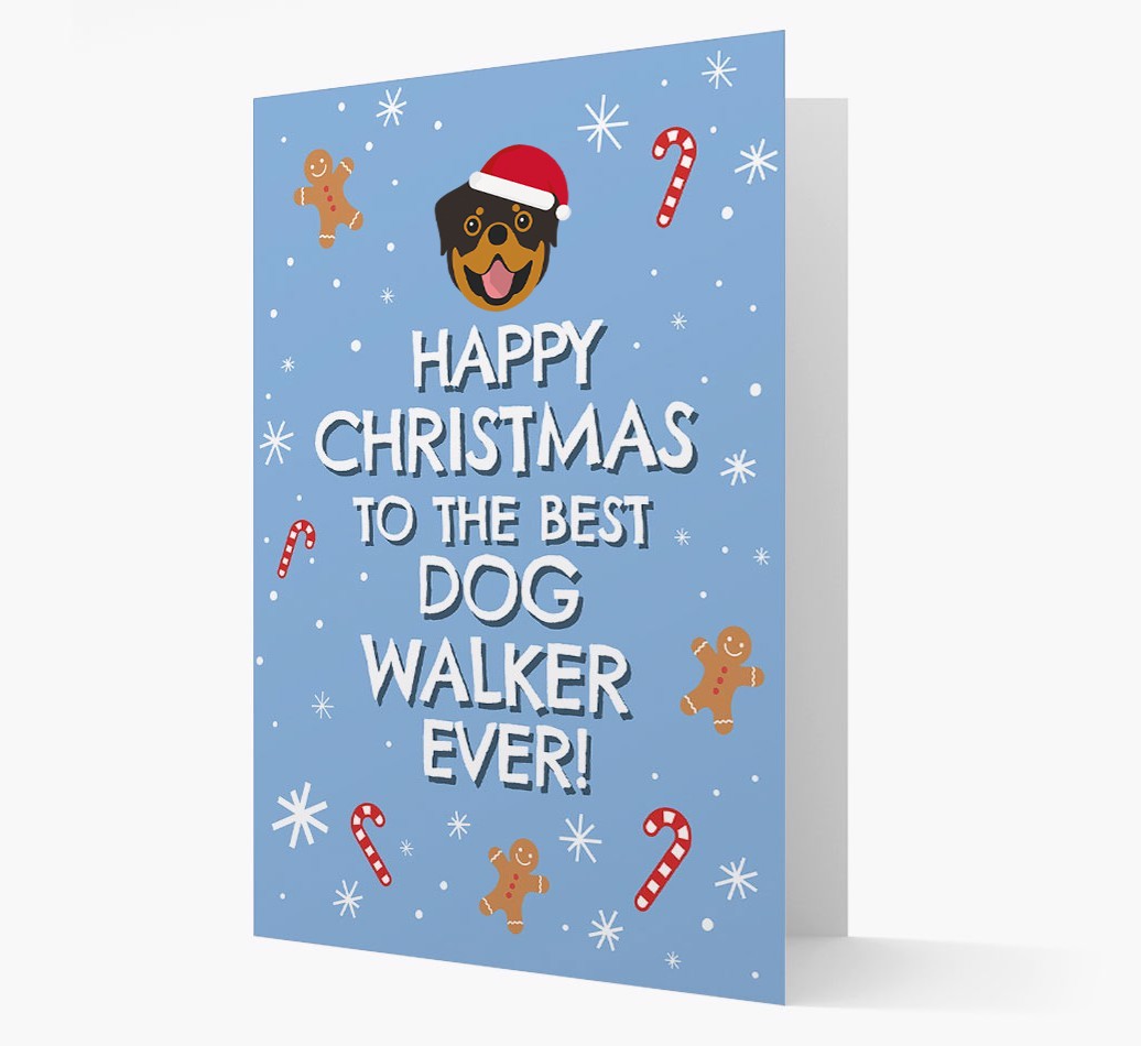 'Happy Christmas to the Best Dog Walker' - Personalized {breedFullName} Christmas Card