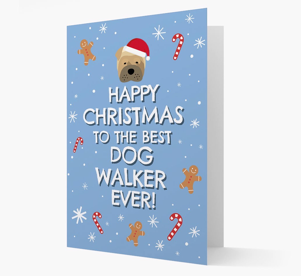 'Happy Christmas to the Best Dog Walker' - Personalised {breedFullName} Christmas Card