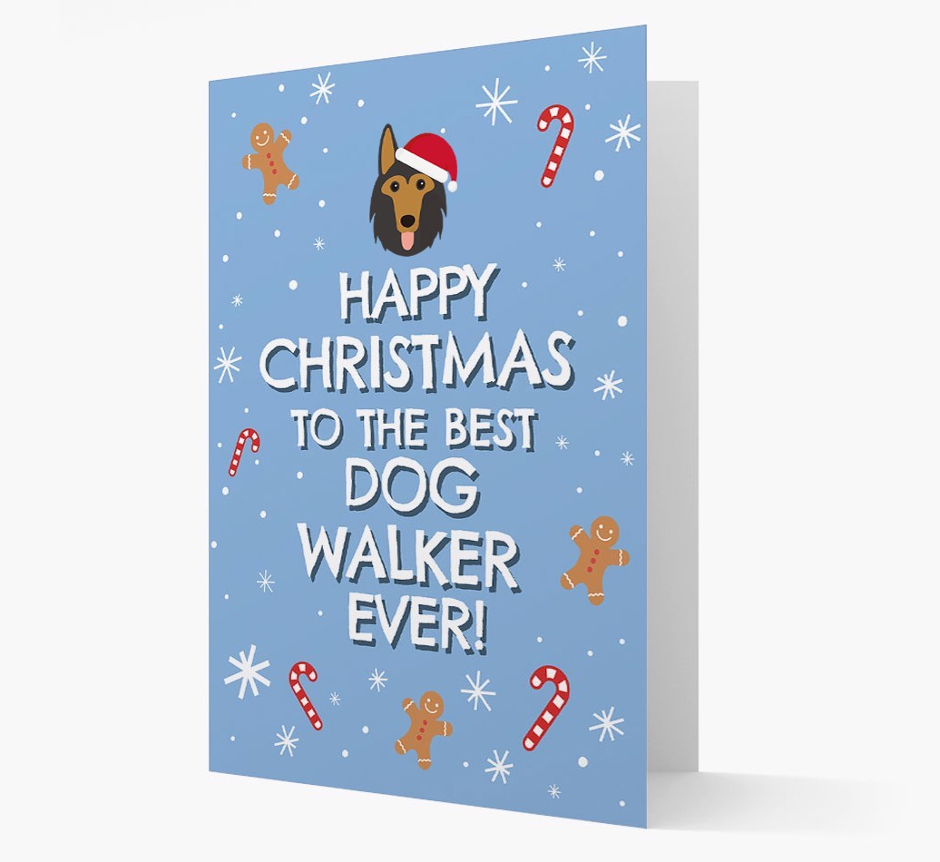 'Happy Christmas to the Best Dog Walker' - Personalized {breedFullName} Christmas Card