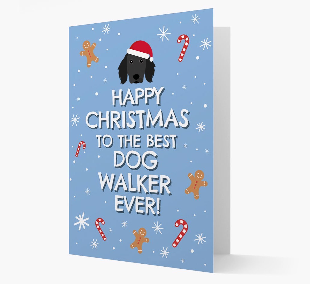'Happy Christmas to the Best Dog Walker' - Personalized {breedFullName} Christmas Card