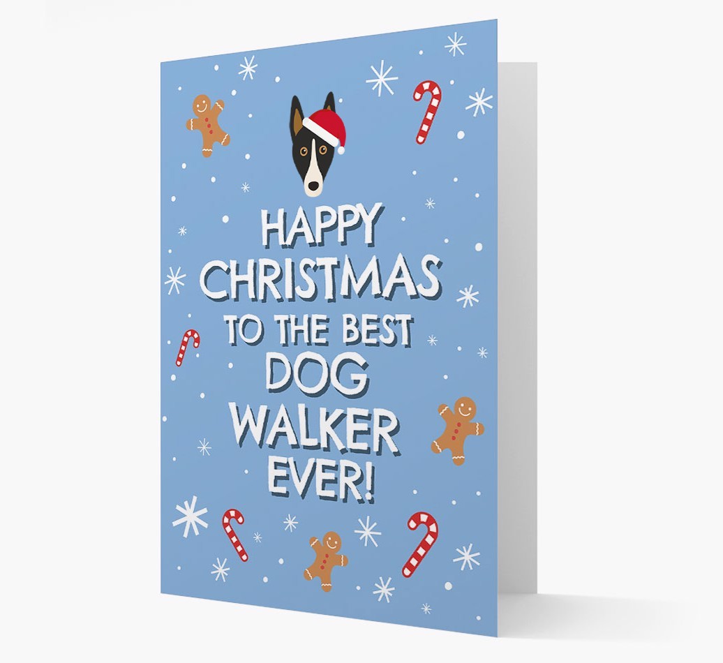 'Happy Christmas to the Best Dog Walker' - Personalized {breedFullName} Christmas Card