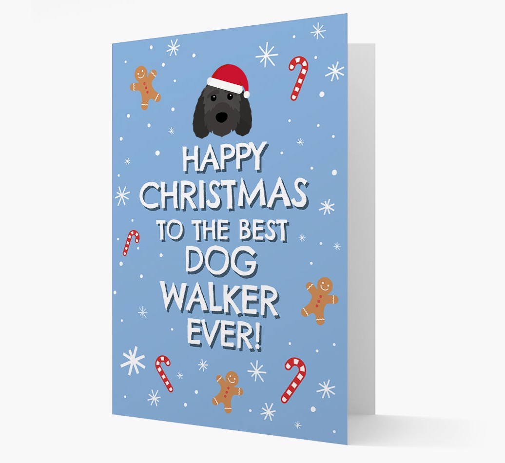 'Happy Christmas to the Best Dog Walker' - Personalized {breedFullName} Christmas Card
