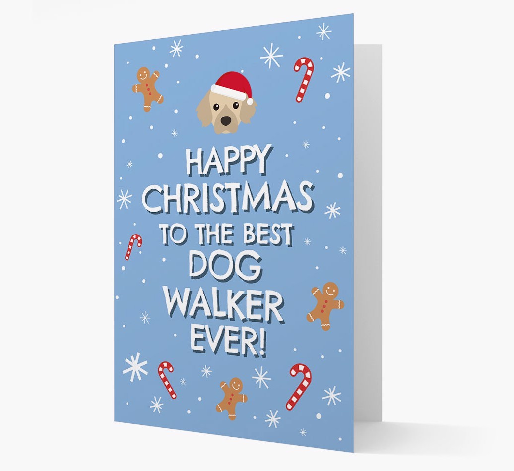 'Happy Christmas to the Best Dog Walker' - Personalised {breedFullName} Christmas Card