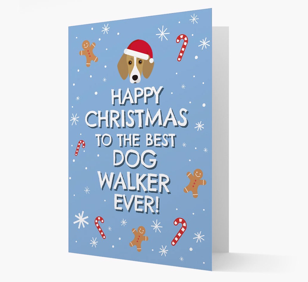 'Happy Christmas to the Best Dog Walker' - Personalised {breedFullName} Christmas Card