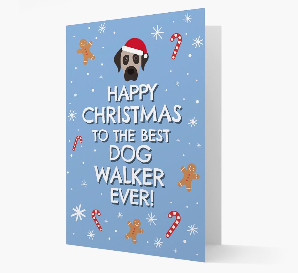 'Happy Christmas to the Best Dog Walker' - Personalized {breedFullName} Christmas Card