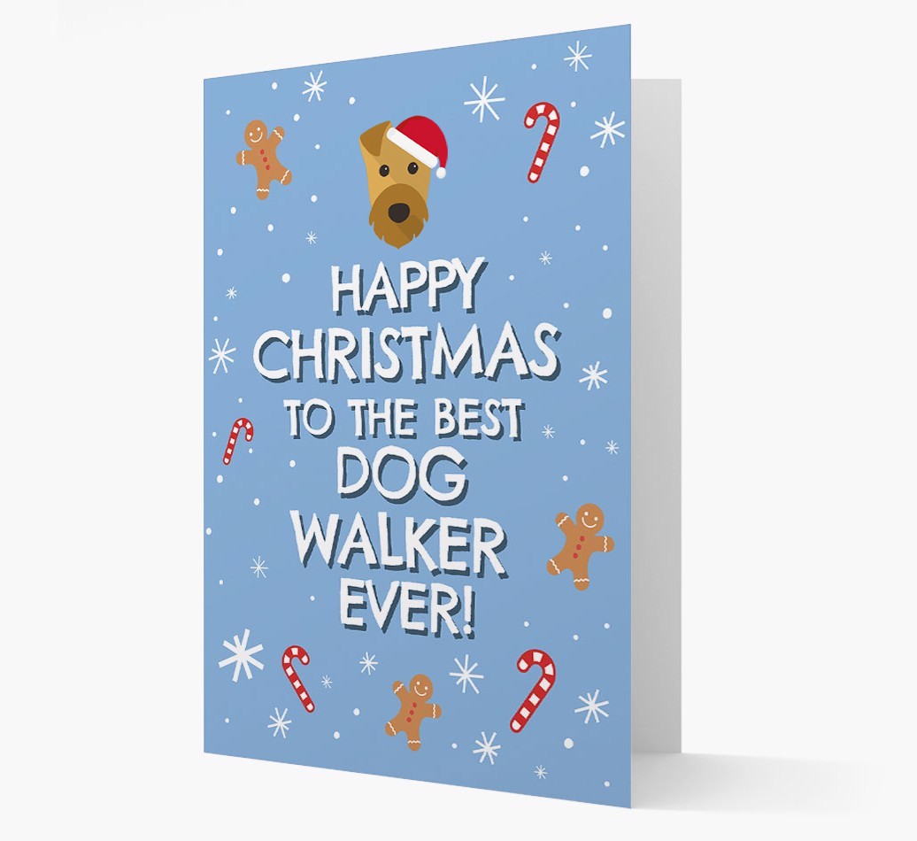 'Happy Christmas to the Best Dog Walker' - Personalized {breedFullName} Christmas Card