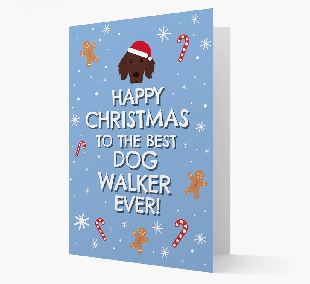 'Happy Christmas to the Best Dog Walker' - Personalized {breedFullName} Christmas Card