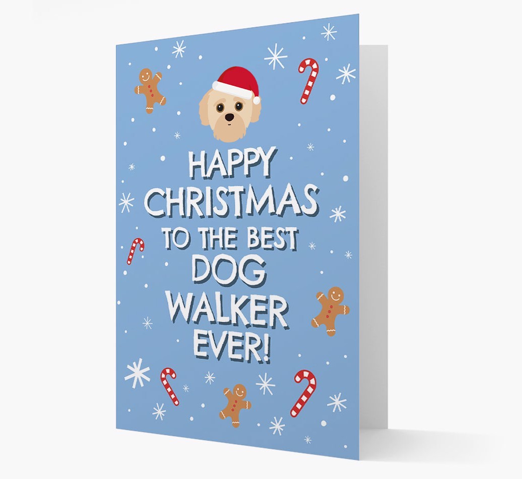 'Happy Christmas to the Best Dog Walker' - Personalised {breedFullName} Christmas Card