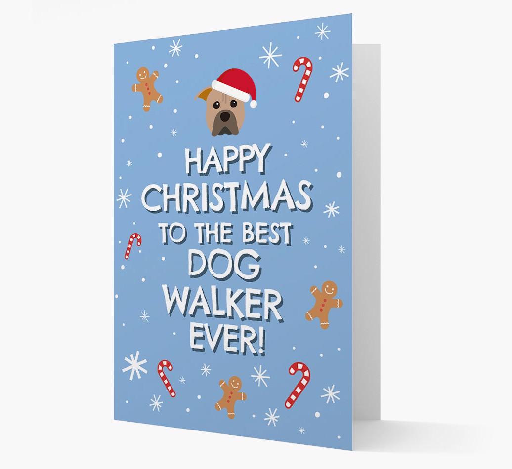 'Happy Christmas to the Best Dog Walker' - Personalized {breedFullName} Christmas Card