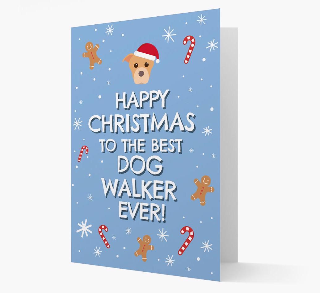 'Happy Christmas to the Best Dog Walker' - Personalized {breedFullName} Christmas Card