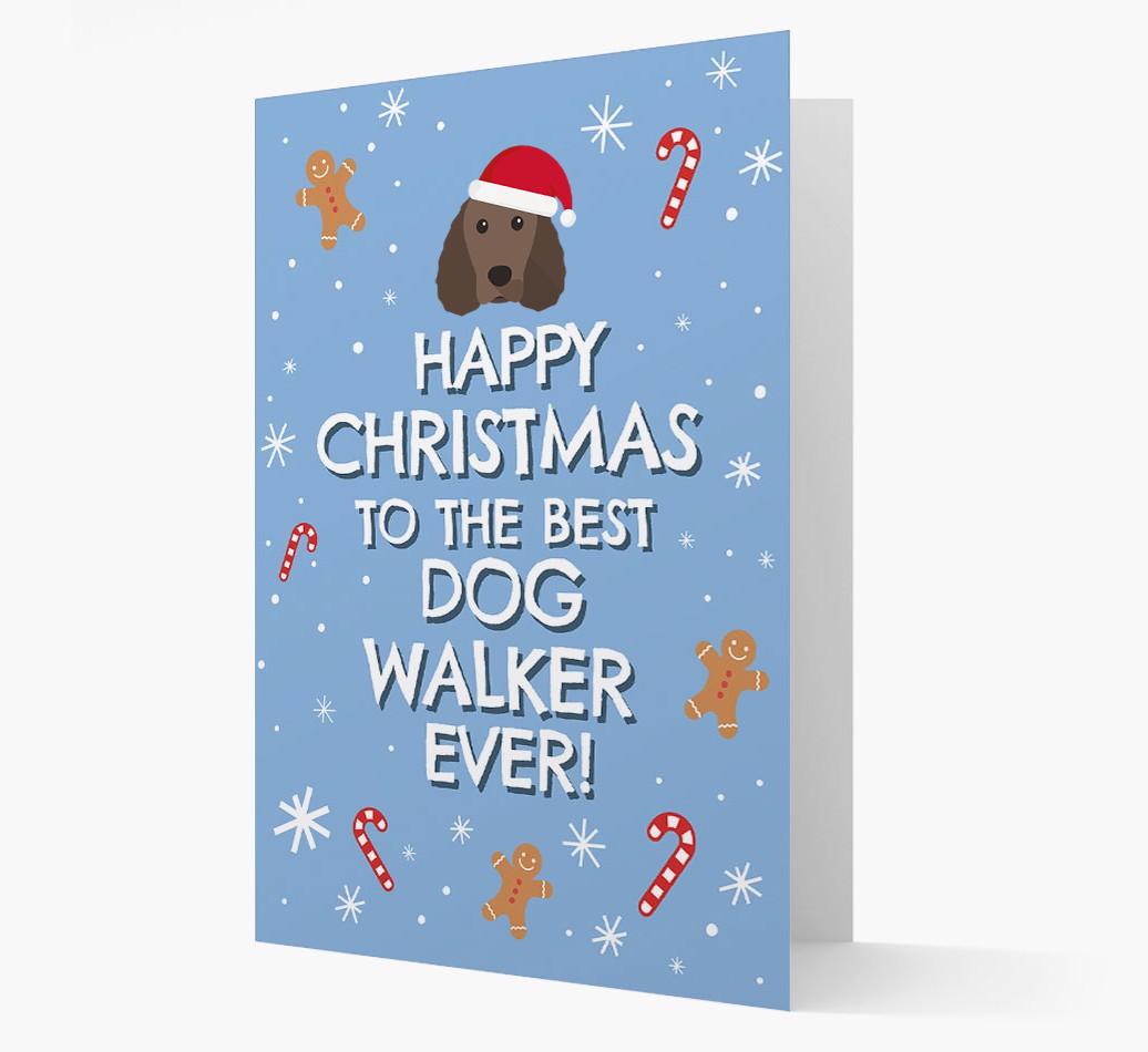 'Happy Christmas to the Best Dog Walker' - Personalized {breedFullName} Christmas Card