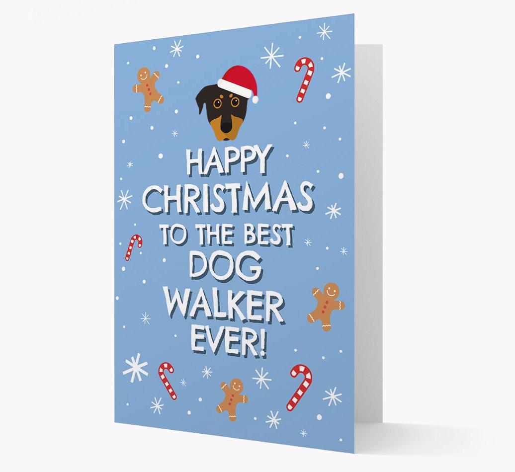 'Happy Christmas to the Best Dog Walker' - Personalized {breedFullName} Christmas Card